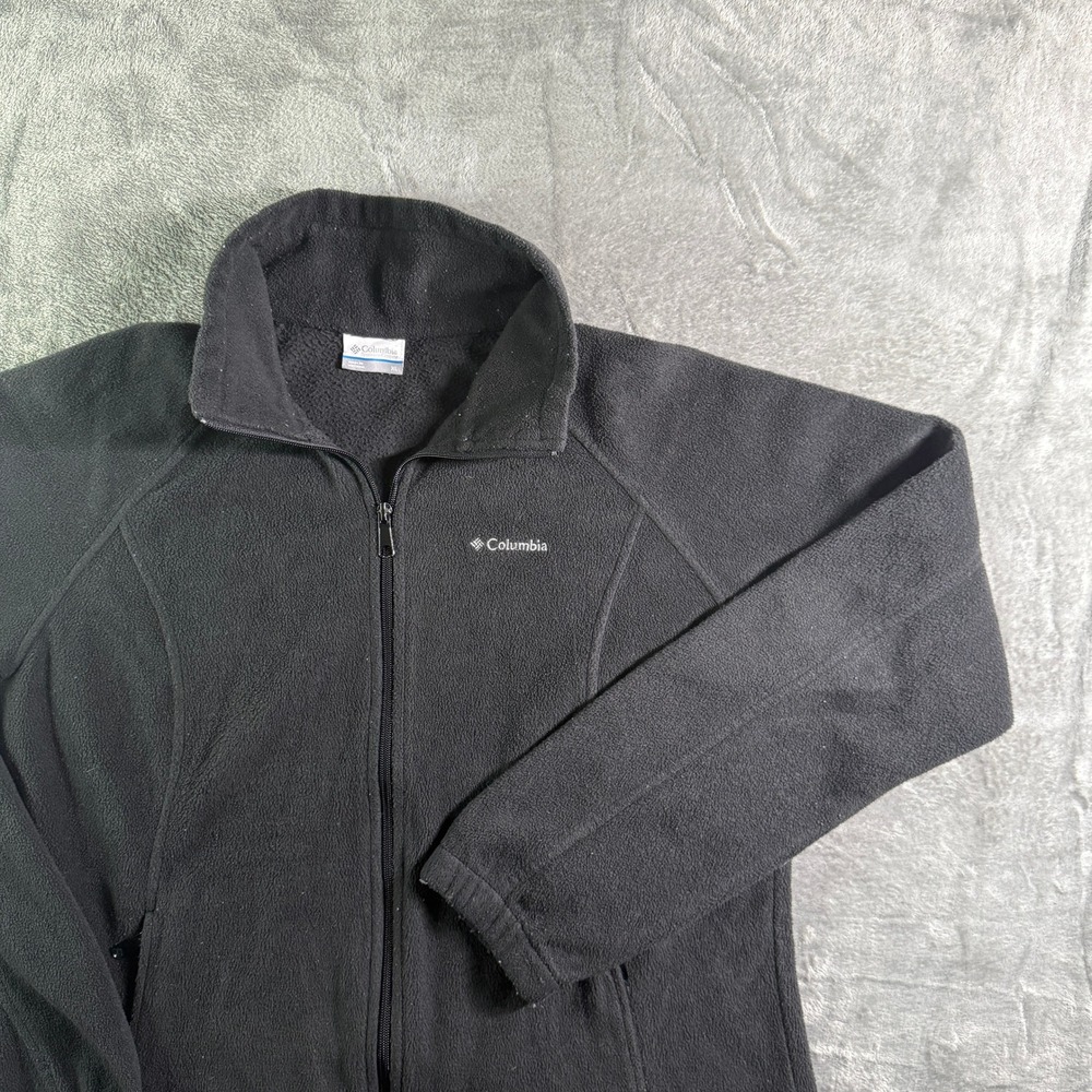 Columbia Fleece Jacket Full Zip Outdoor Lightweight Black XL